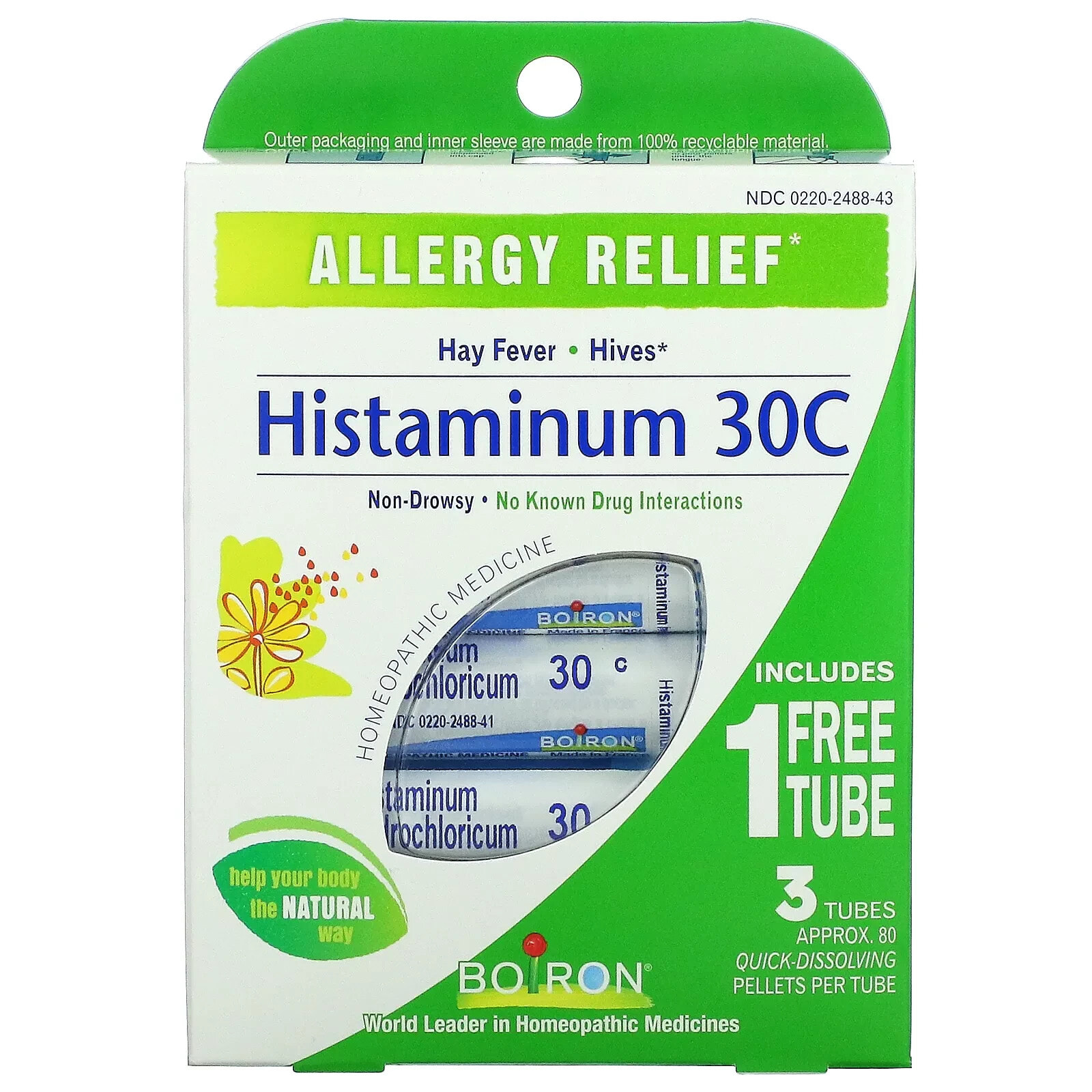 Histaminum Hydrochloricum 30C, Meltaway Pellets, 3 Tubes, Approx. 80 Pellets Each