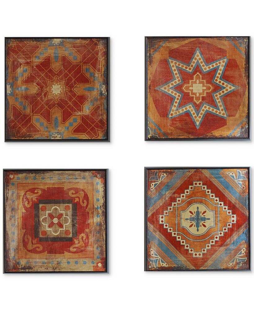 JLA Home madison Park Moroccan Tile 4-Pc. Gel-Coated Deco Box Print Set