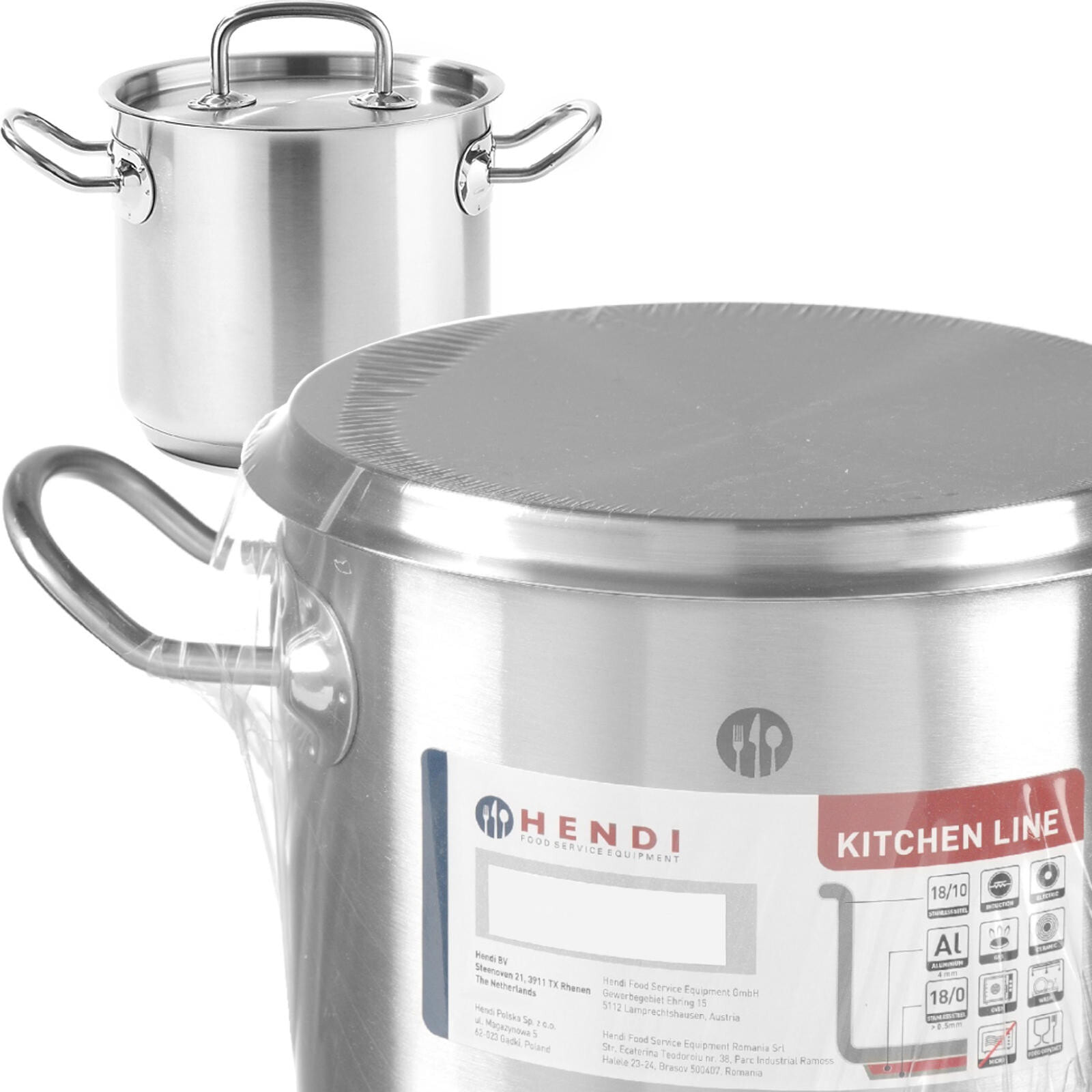 High Kitchen Line pot with a lid, 13.5 l, diam. 280 x 220 h - Hendi 837405