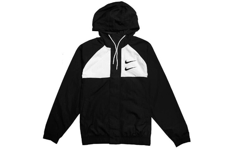 Nike Sportswear Swoosh 双钩防风运动梭织Logo夹克外套 春季 男款 黑色 / Куртка Nike Sportswear Swoosh Logo CJ4889-011