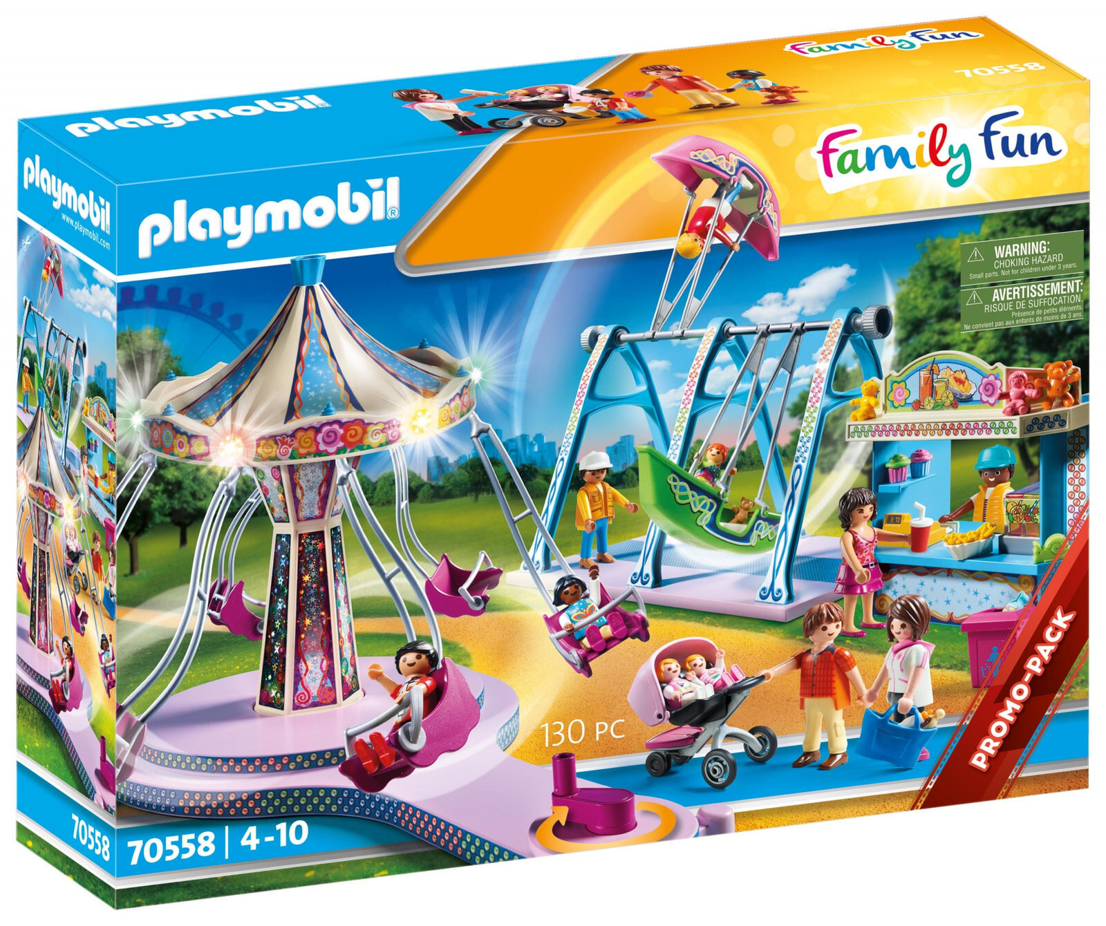 Игровой набор с элементами конструктора Playmobil FamilyFun Большой парк развлечений ,70558