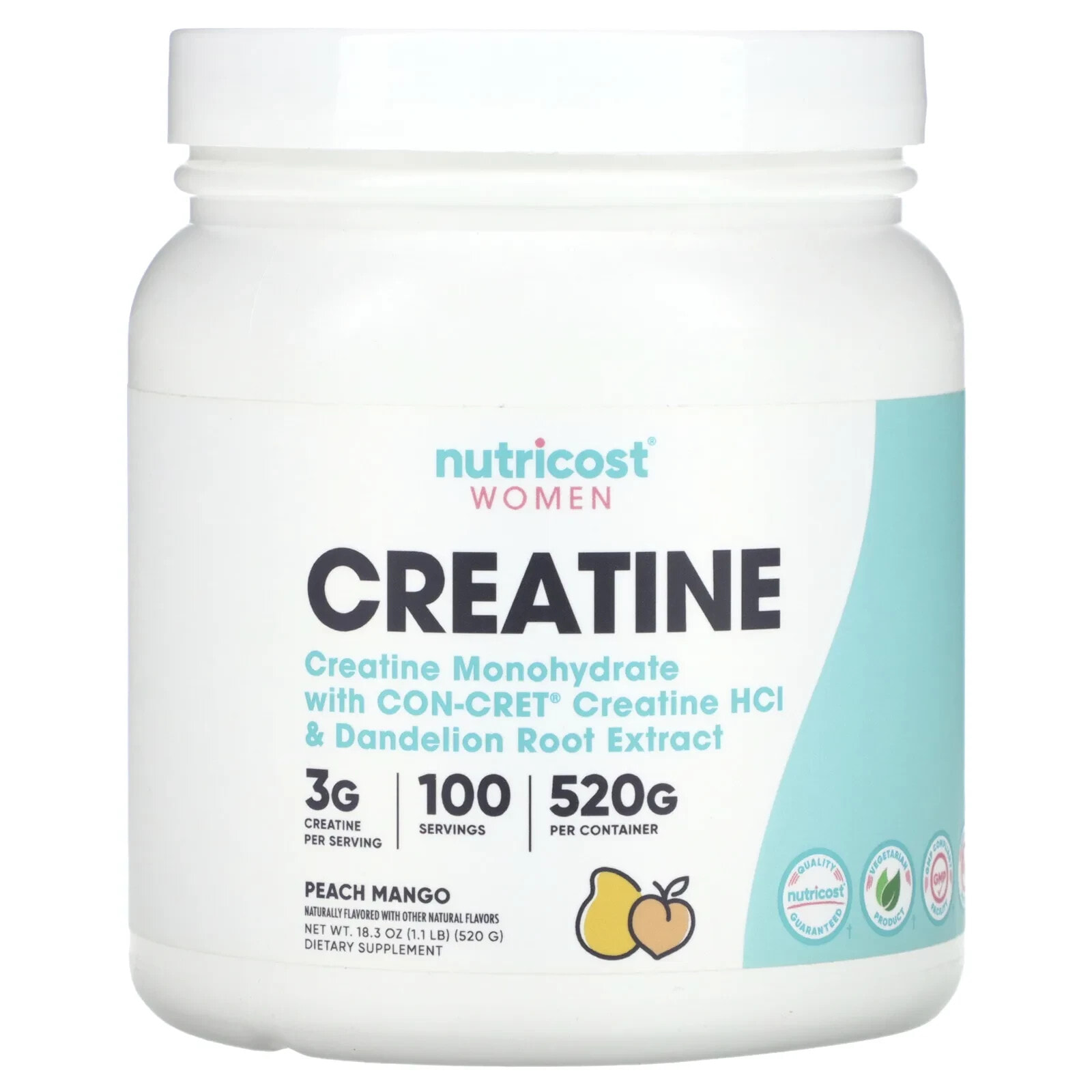 Women, Creatine, Peach Mango, 1.1 lb (520 g)