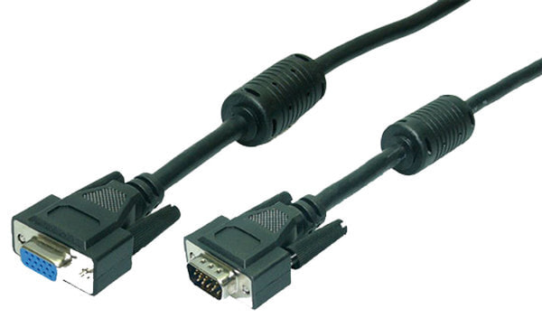 LogiLink VGA M/F 10m VGA кабель VGA (D-Sub) Черный CV0019