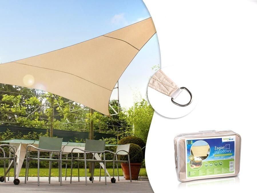 GreenBlue Garden sail shade UV polyester 5m cream triangle hydrophobic surface - GB502