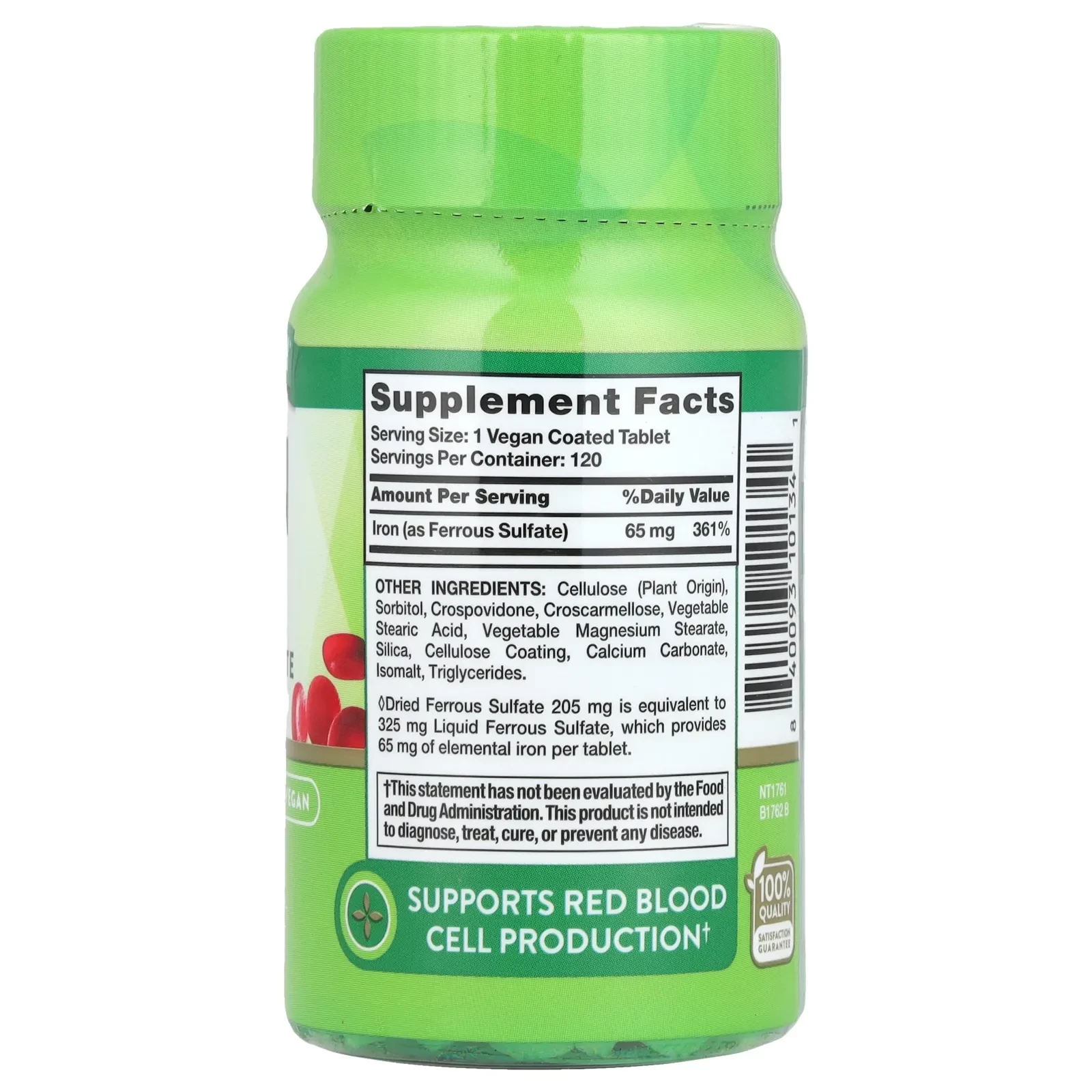 Iron, 65 mg, 120 Coated Tablets