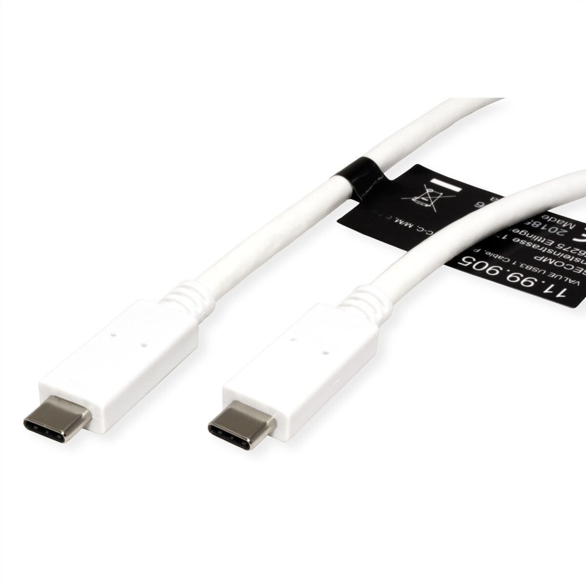 Value 11.99.9052 USB кабель 0,5 m 3.2 Gen 2 (3.1 Gen 2) USB C Белый