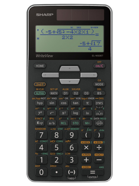 Sharp EL-W506T калькулятор Карман Дисплей Черный, Серый ELW506TGY