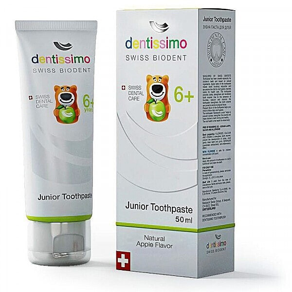 Kinderzahnpasta 6+ Jahre mit Apfelgeschmack - Dentissimo Junior Toothpaste Apple