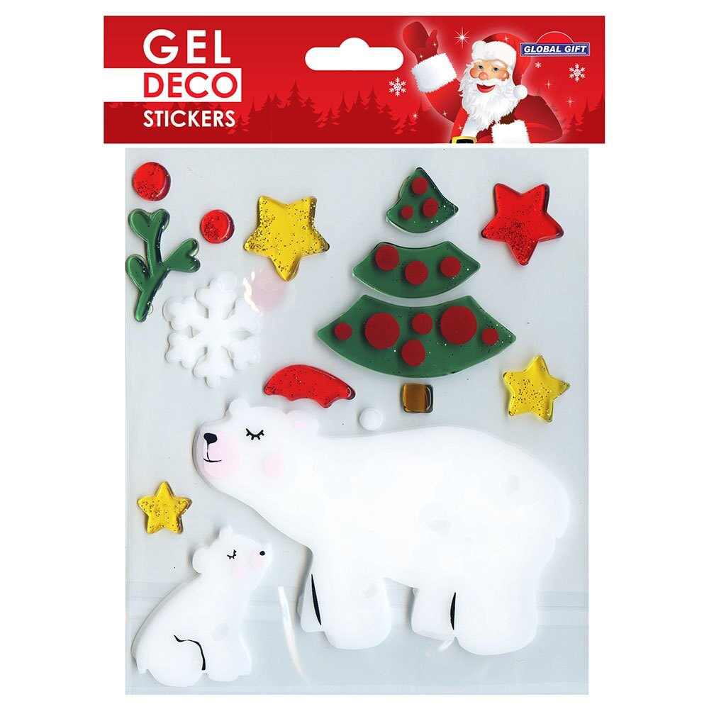 BANDAI Gel Deco Navidad Oso Blanco Stickers