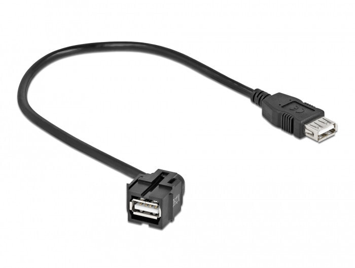 86870 - Flat - Black - USB A - USB A - Female - Female
