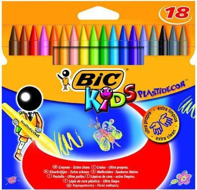 Bic KREDKI ŚWIECOWE BIC KIDS PLASTIDECOR PUDEŁKO 18 SZT - 829771