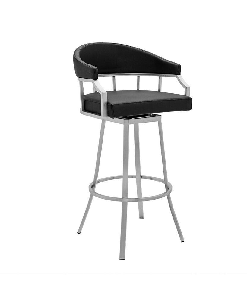 Armen Living palmdale Swivel Modern Faux Leather Bar and Counter Stool