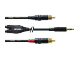 Cordial CFY 1.5 WCC кабельный разъем/переходник 2x Cinch Plug 3.5mm Черный