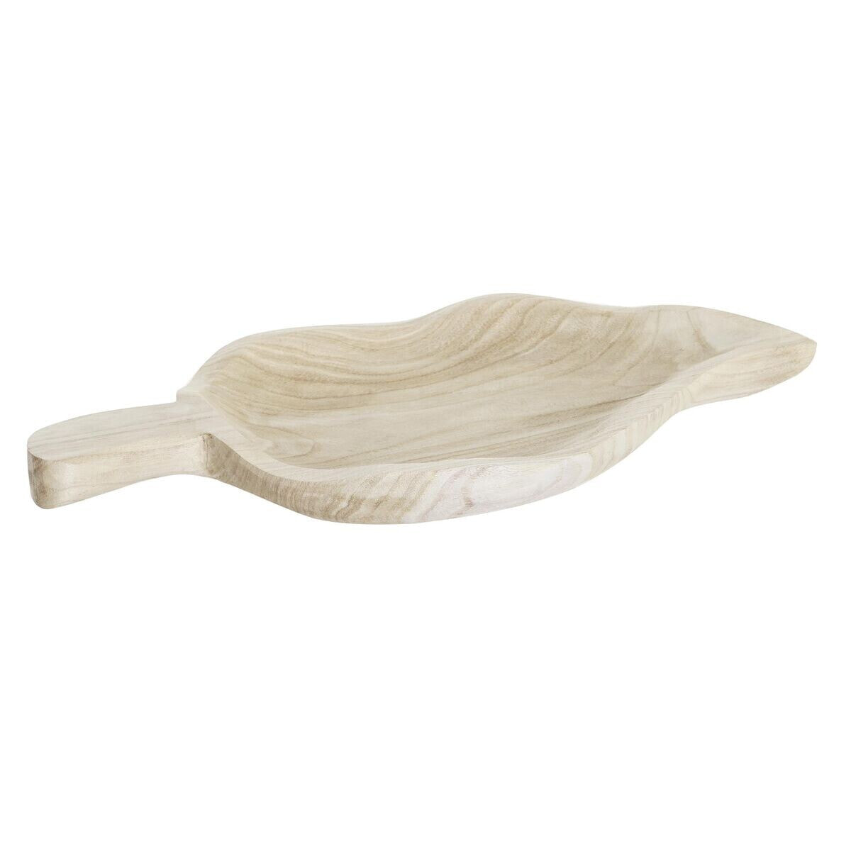 Snack tray DKD Home Decor Light brown Natural Tropical Leaf of a plant 56 x 28 x 5 cm
