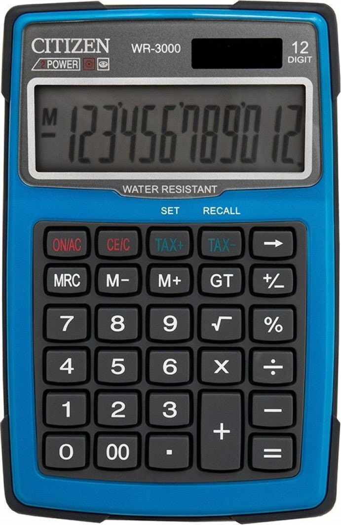 Citizen calculator CITIZEN WR-3000 waterproof calculator, 152x105mm, blue