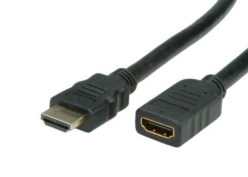 Value HDMI + Ethernet M/F 3 m HDMI кабель HDMI Тип A (Стандарт) Черный 11.99.5576