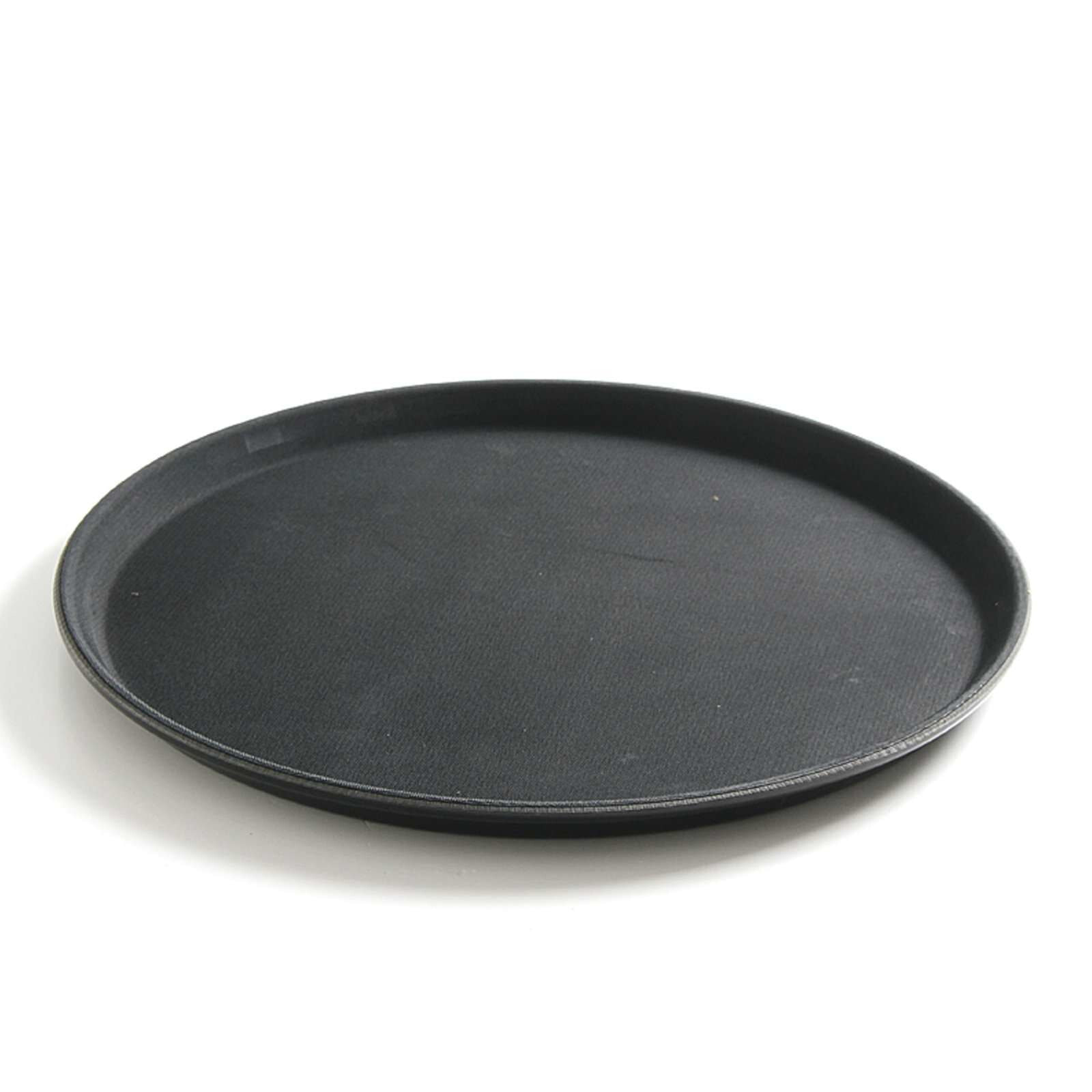 Non-slip waiter's tray, resistant round, diam. 36cm - black