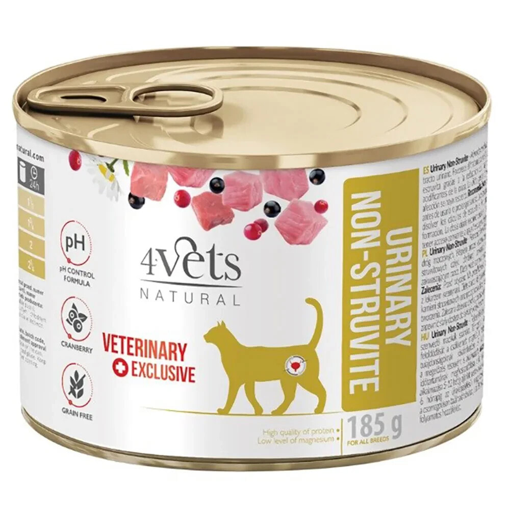 4VETS Natural urinarystruvit wet cat food 185g