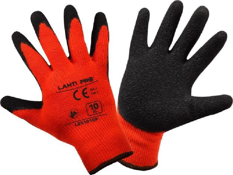 Lahti Pro Latex Coated Gloves Black / Orange 9 "(L251009P)