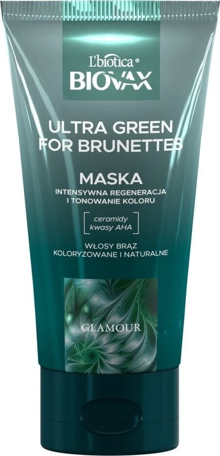 L'BIOTICA_Biovax Glamour Ultra Green maska do włosów dla brunetek 150ml