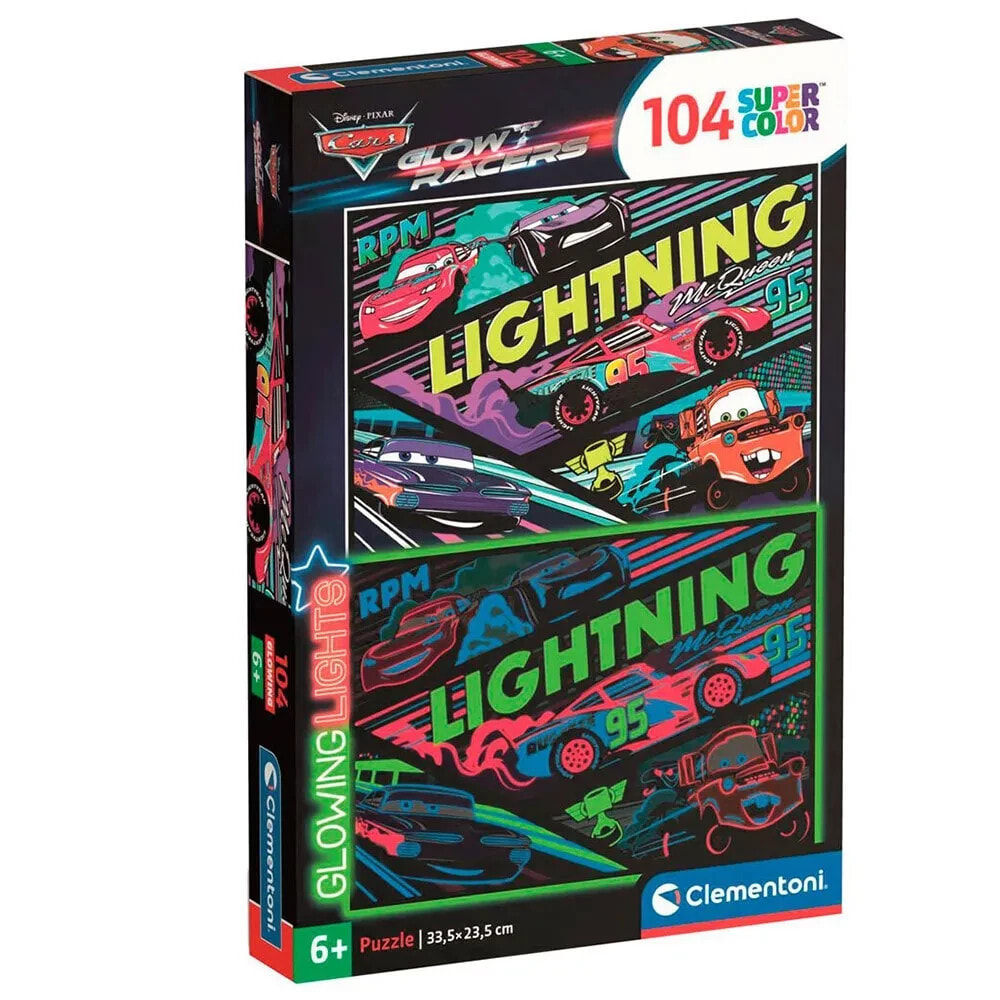 CLEMENTONI Glowing Cars Disney puzzle 104 pieces