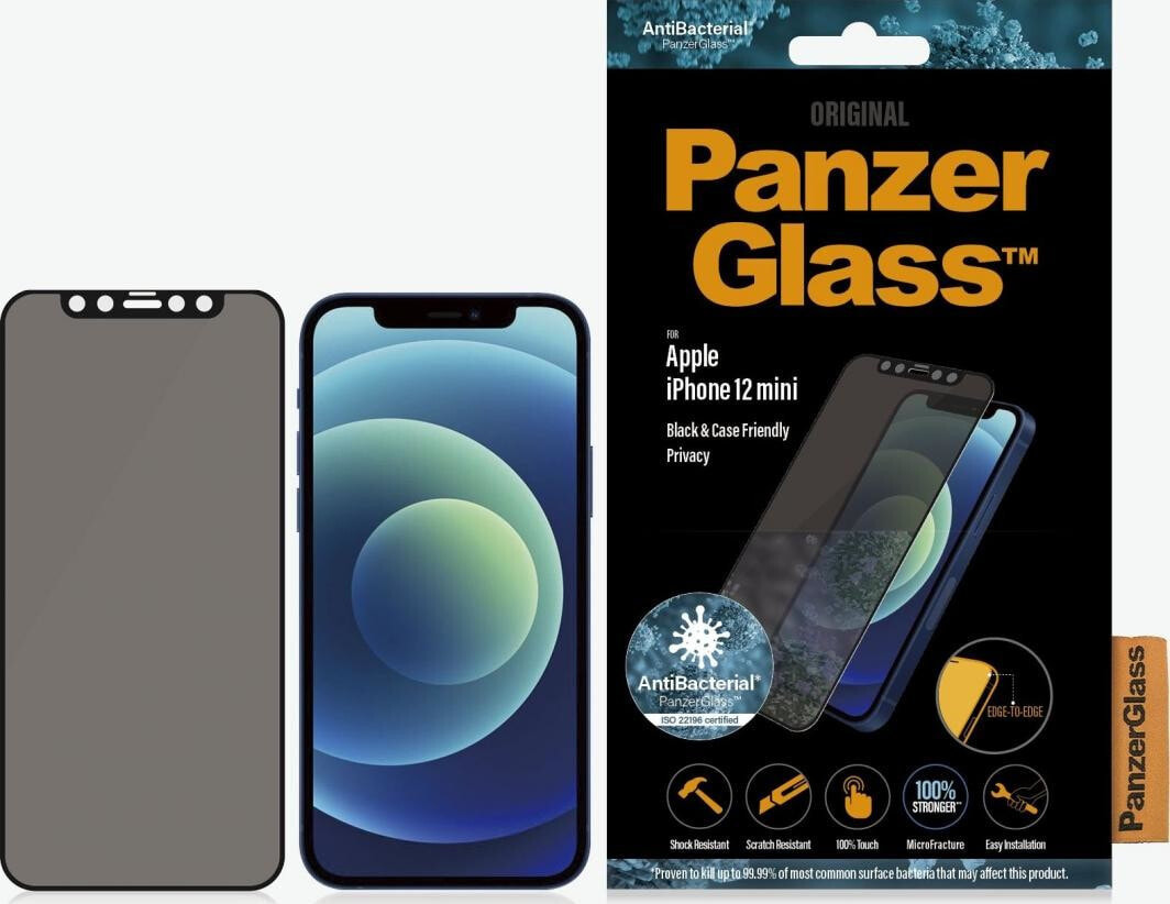 PanzerGlass Tempered Glass for iPhone 12 Mini Privacy Black (P2710)
