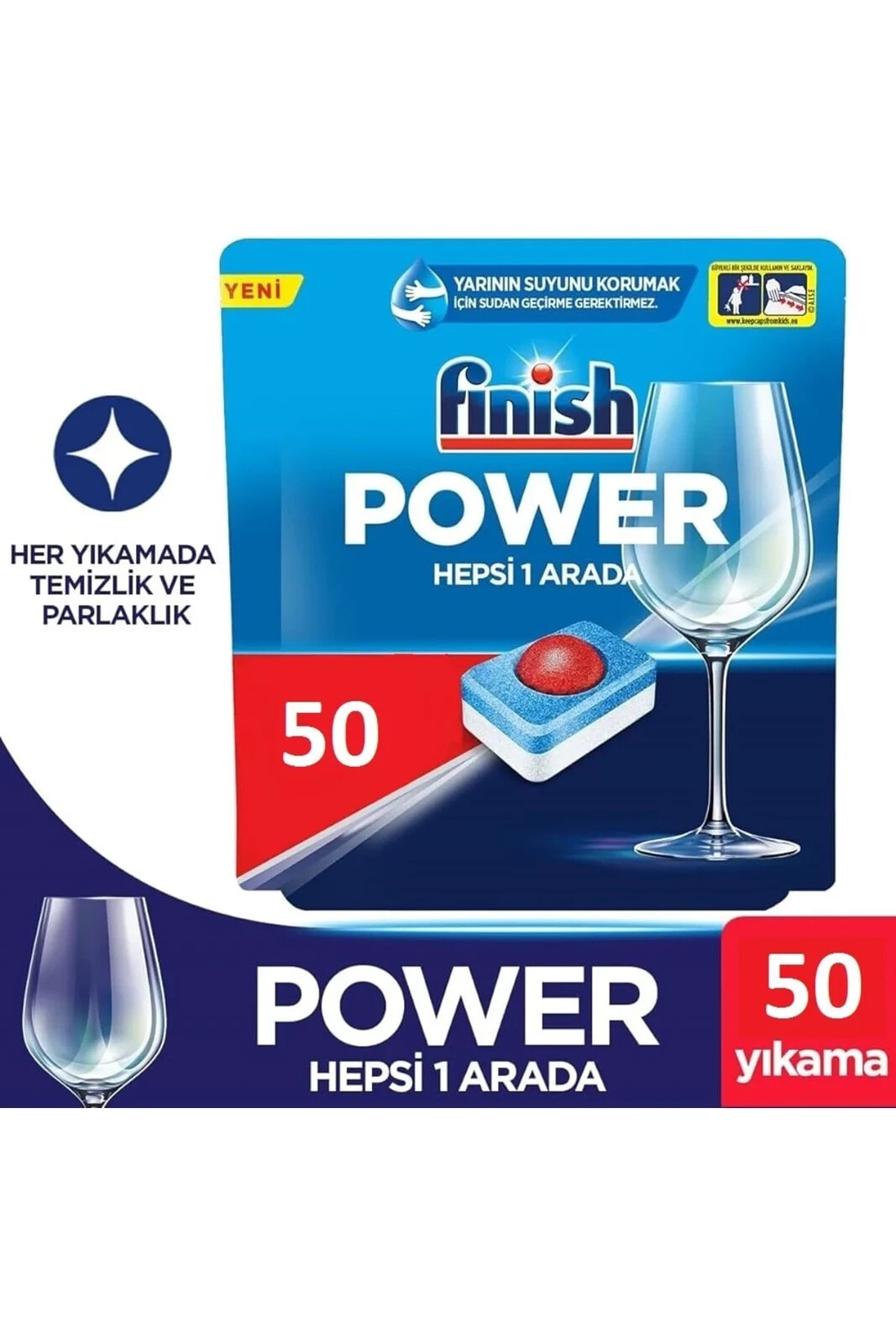 Power Hepsi Bir Arada 50 Tablet Bulaşık Makinesi Deterjanı