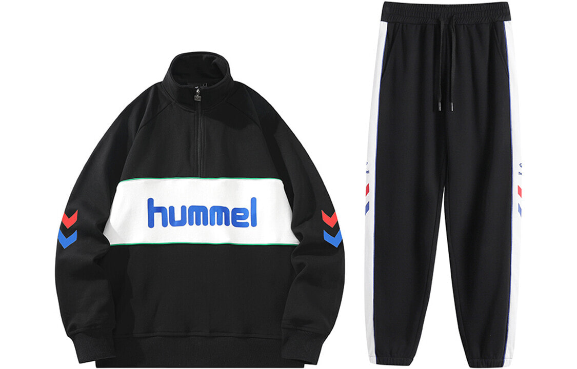 hummel 字母撞色品牌Logo宽松休卫衣休闲运动裤套装 男女同款 / Hummel Logo D223PU339