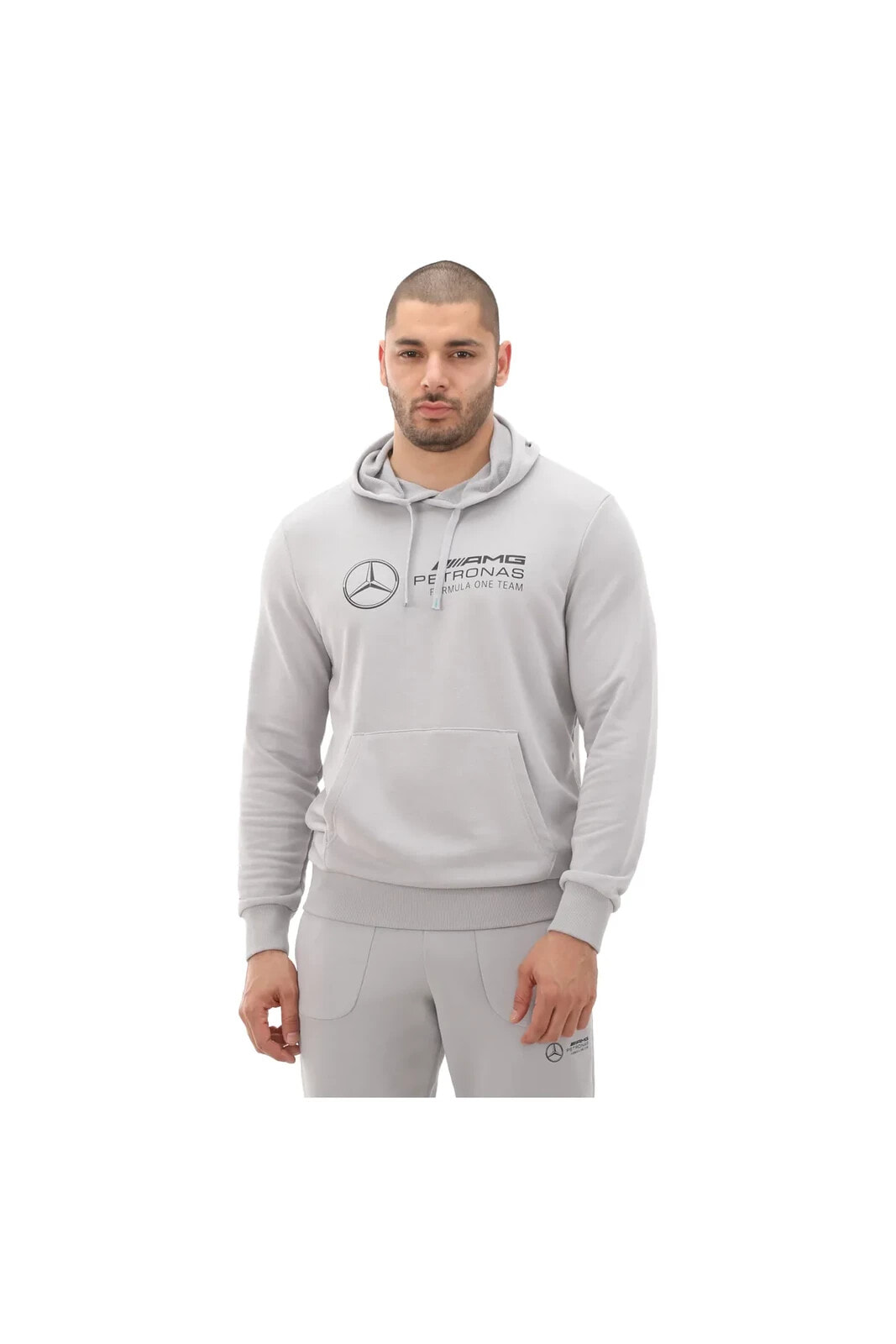 623757-02 Mercedes-amg Petronas Motorsport Hoodie Erkek Sweatshirt Gri