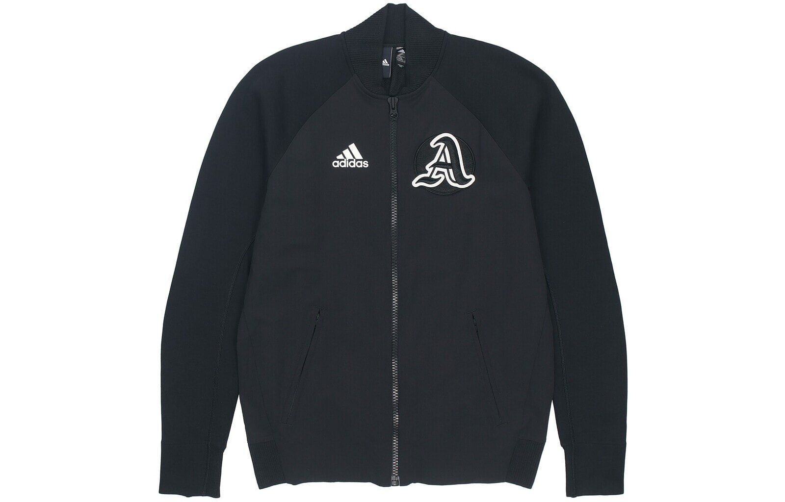 adidas 运动型格立领夹克外套 男款 黑色 / Куртка Adidas FQ7616