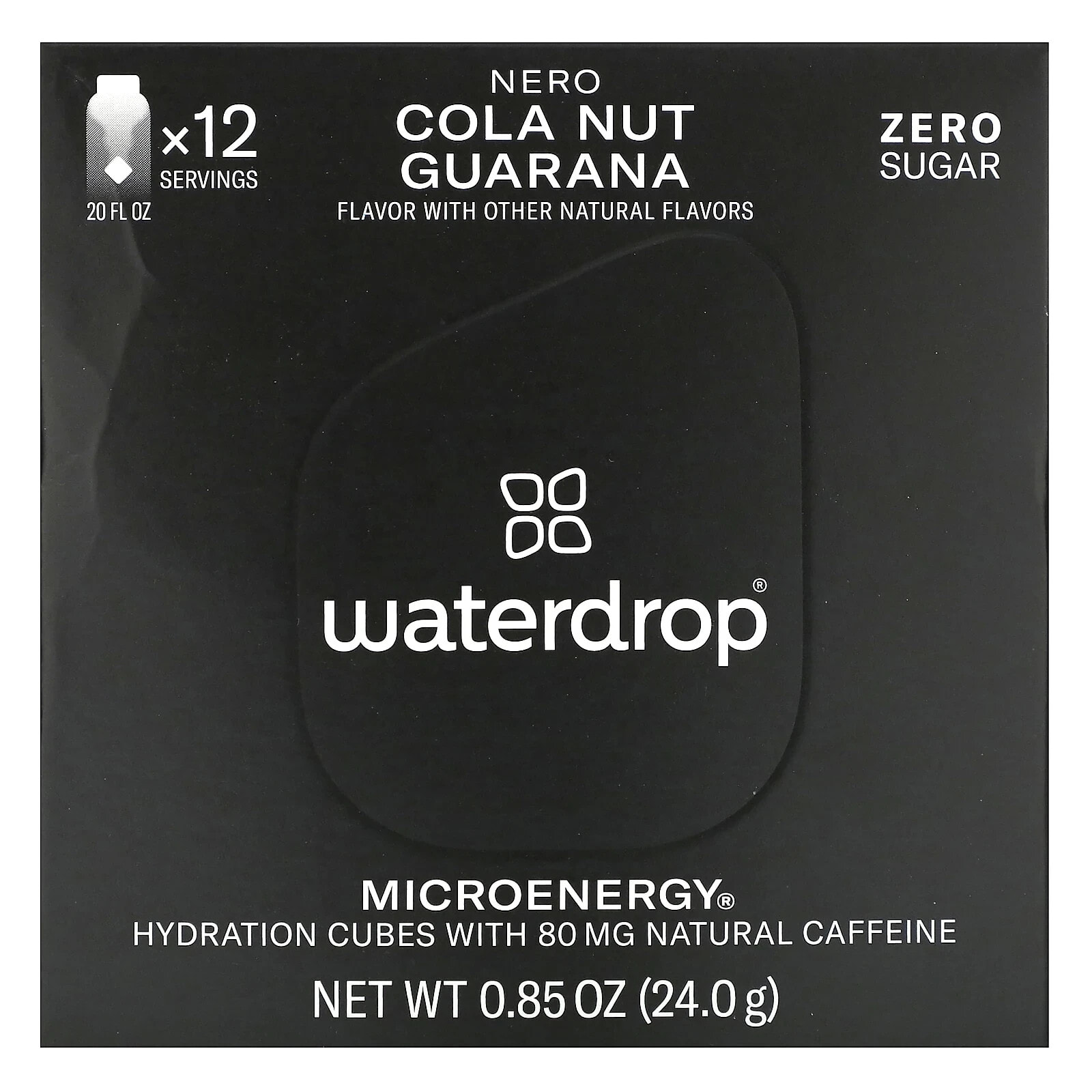 Microenergy, Nero, Cola Nut Guarana, 12 Cubes, 0.85 oz (24 g)
