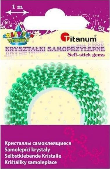 Канцелярский набор для школы Titanum Taśma z kryształkami samoprzylepna 12mmx1m zielona