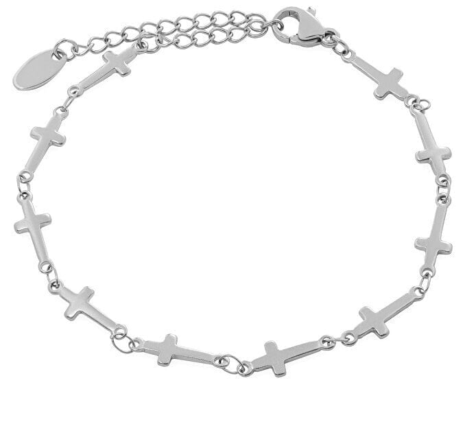 Stylish steel bracelet with crosses