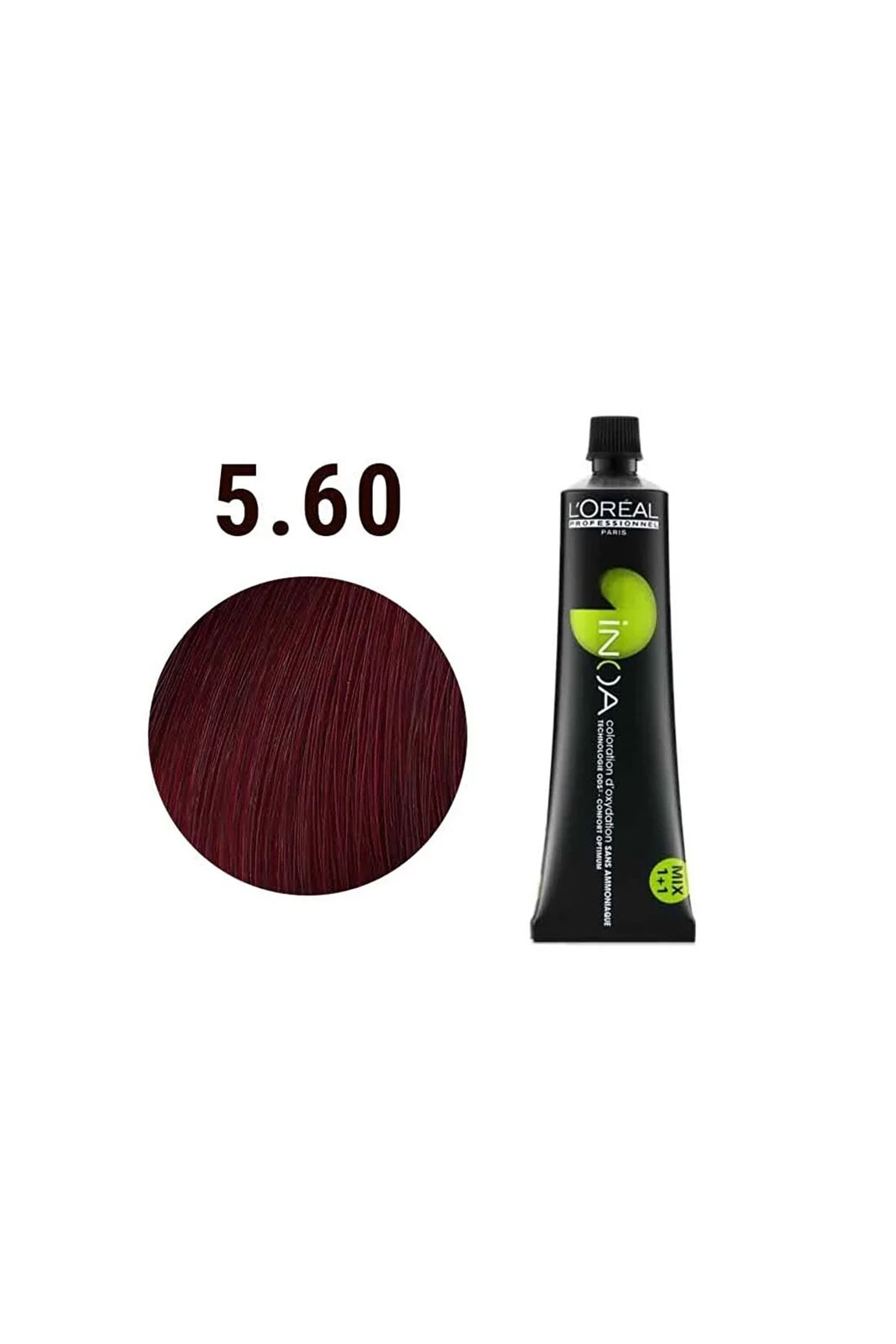 Inoa 5,60 Natural Light Brown Intense Red Defined Ammonia Free Permament Hair Color Cream 60ml
