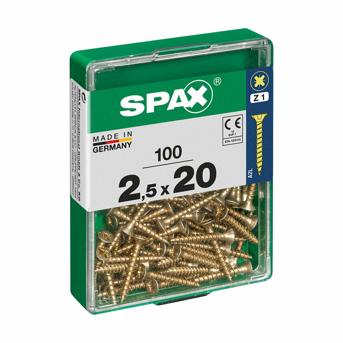 Box of screws SPAX Wood screw Flat head (2,5 x 20 mm)