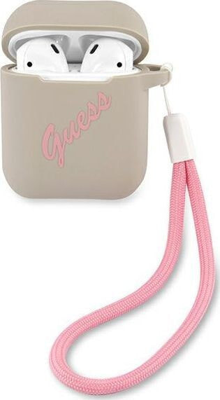 Guess Etui ochronne GUACA2LSVSBW Silicone Vintage do AirPods 1/2 czarne
