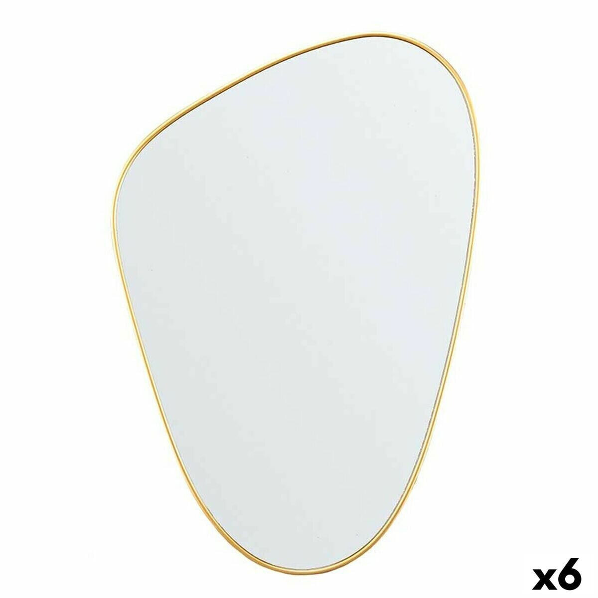 Wall mirror Abstract Golden polypropylene 40 x 60 x 2,5 cm (6 Units)