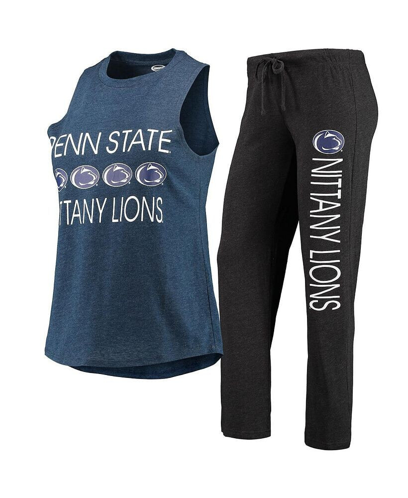 Women's Black, Navy Penn State Nittany Lions Tank Top and Pants Sleep Set