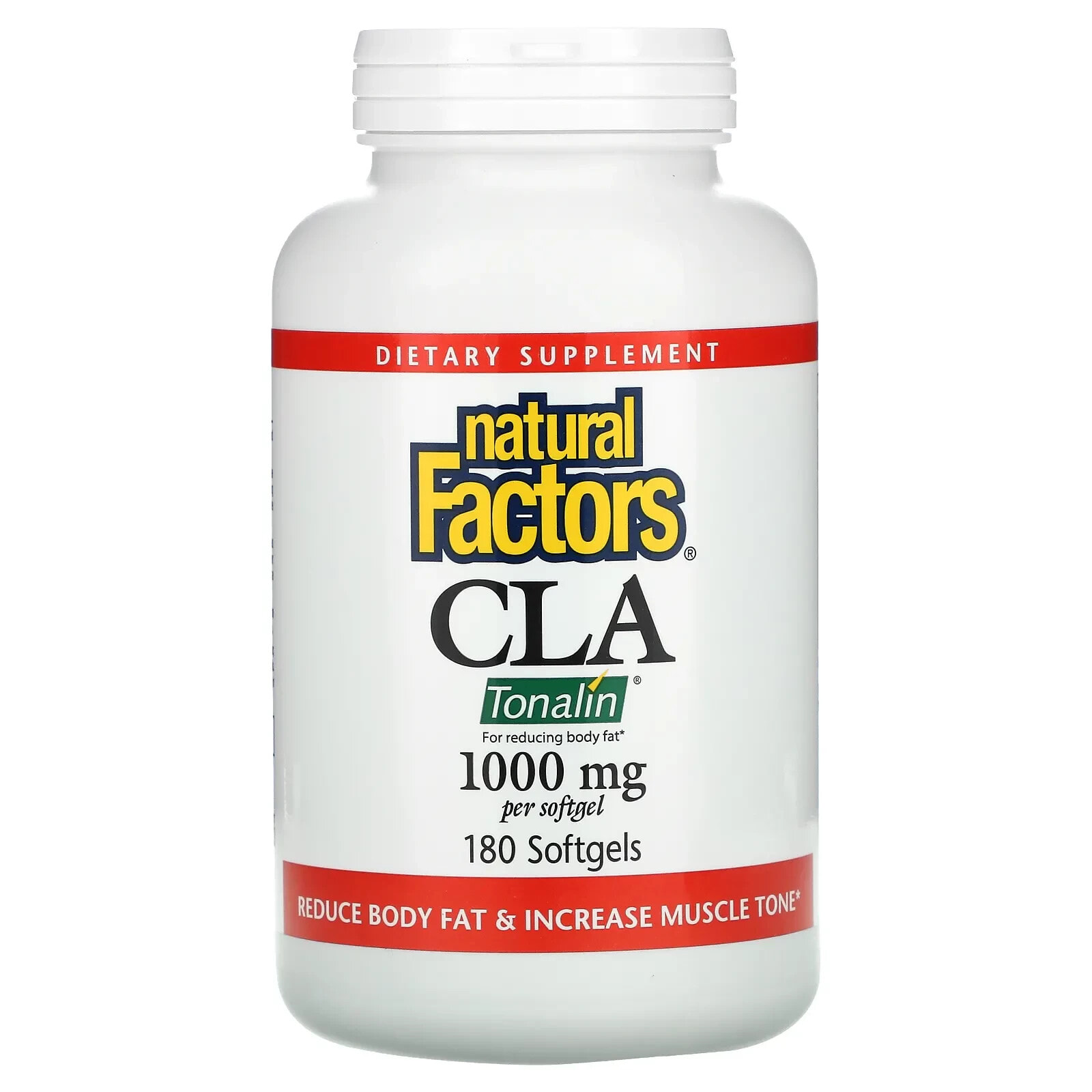 Natural Factors, CLA, смесь конъюгированной линолевой кислоты, 1000 мг, 180 мягких таблеток