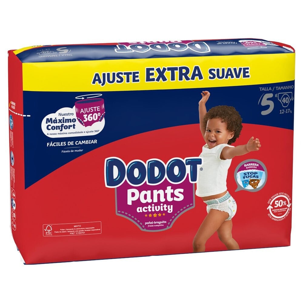 DODOT Activity Extra Size 5 40 Units Diaper Pants