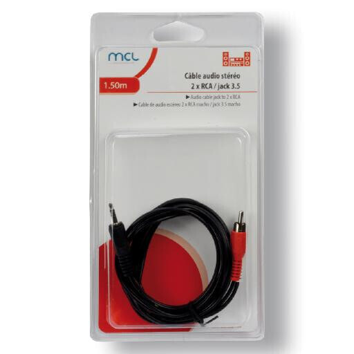 MCL Samar MCL MC720GE-1.5M - 3.5mm - Male - 2 x RCA - Male - 1.5 m - Black
