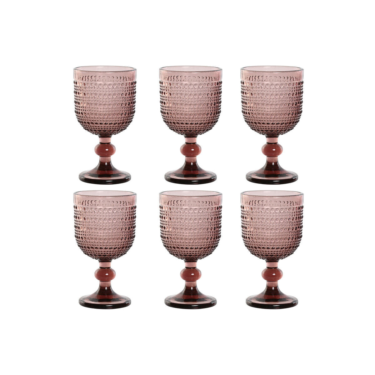 Set of cups Home ESPRIT Pink Crystal 240 ml (6 Units)
