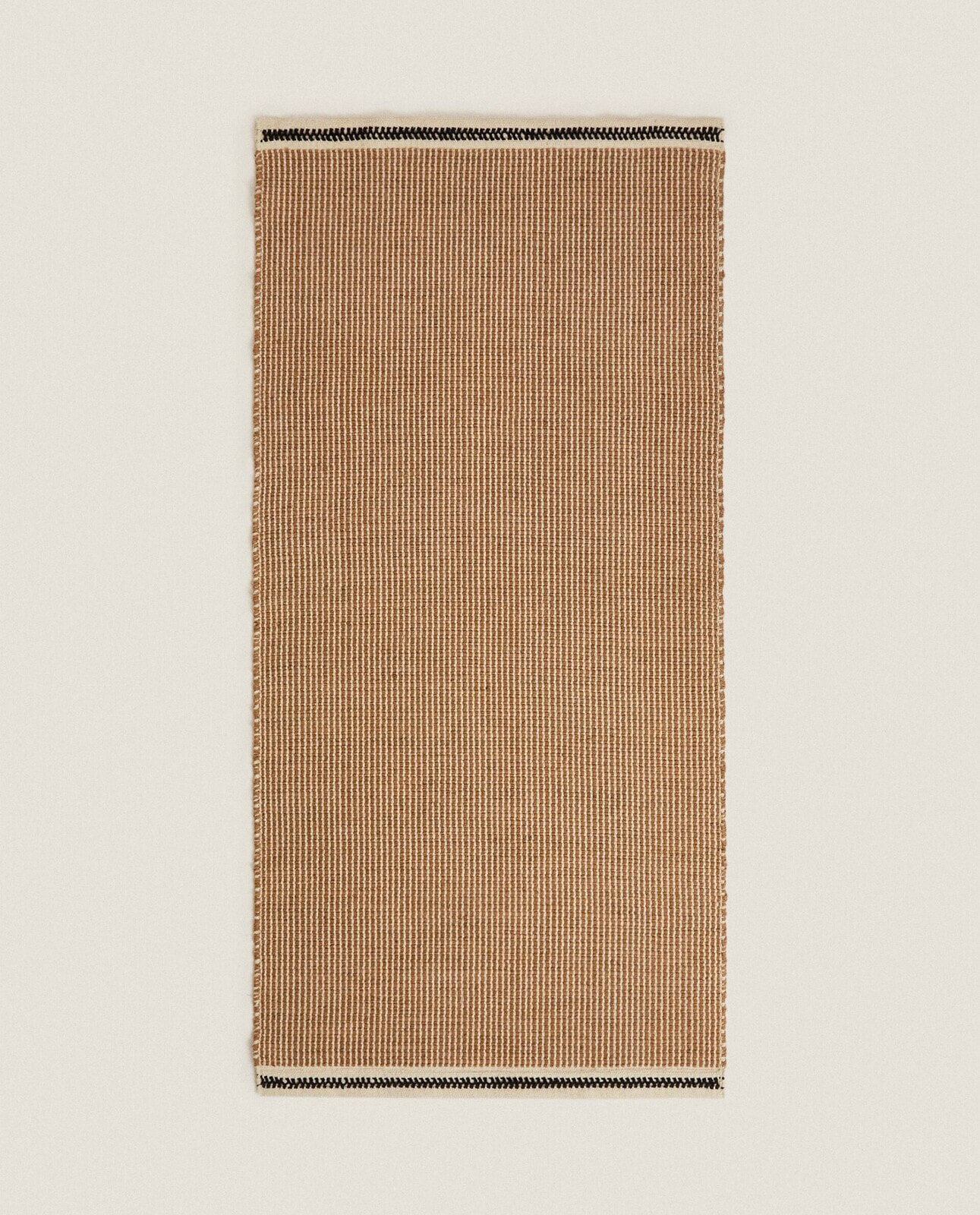 Non-slip striped jute rug