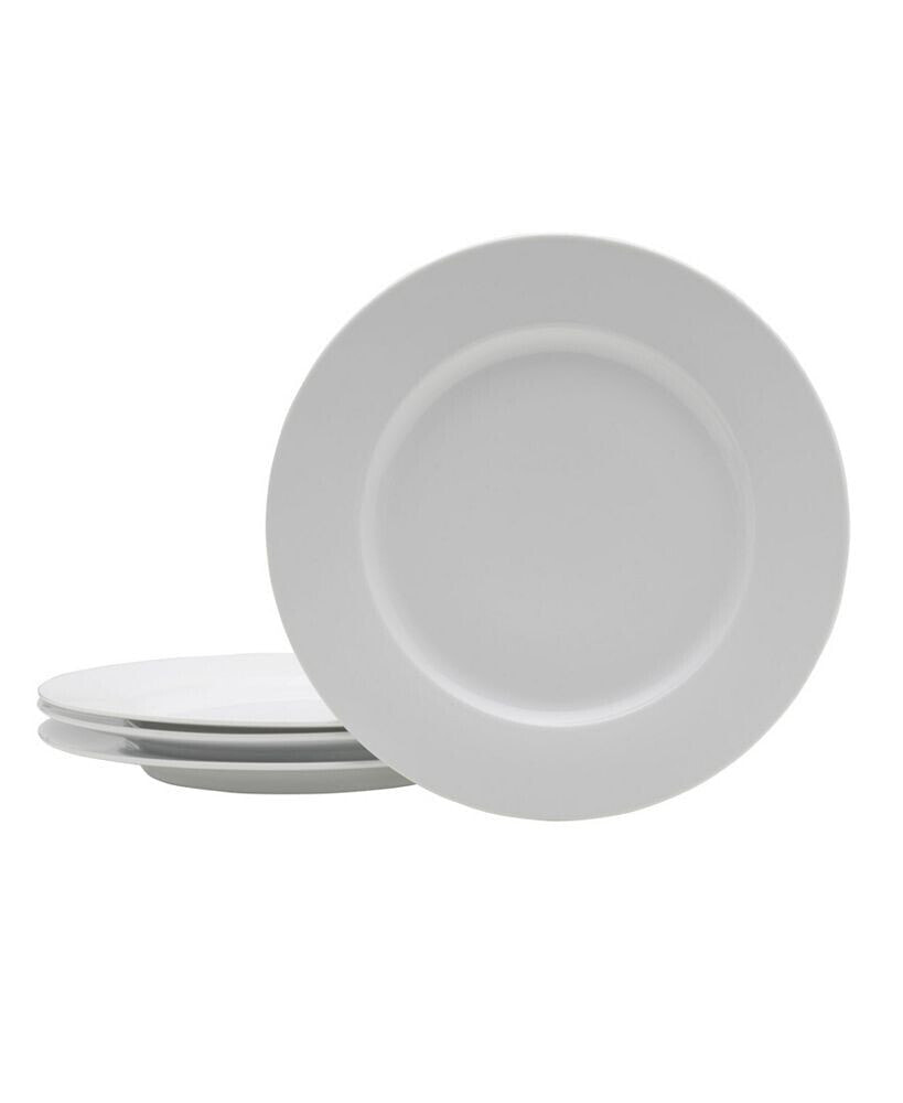 Fitz and Floyd everyday Whiteware Classic Rim Dinner Plate 4 Piece Set