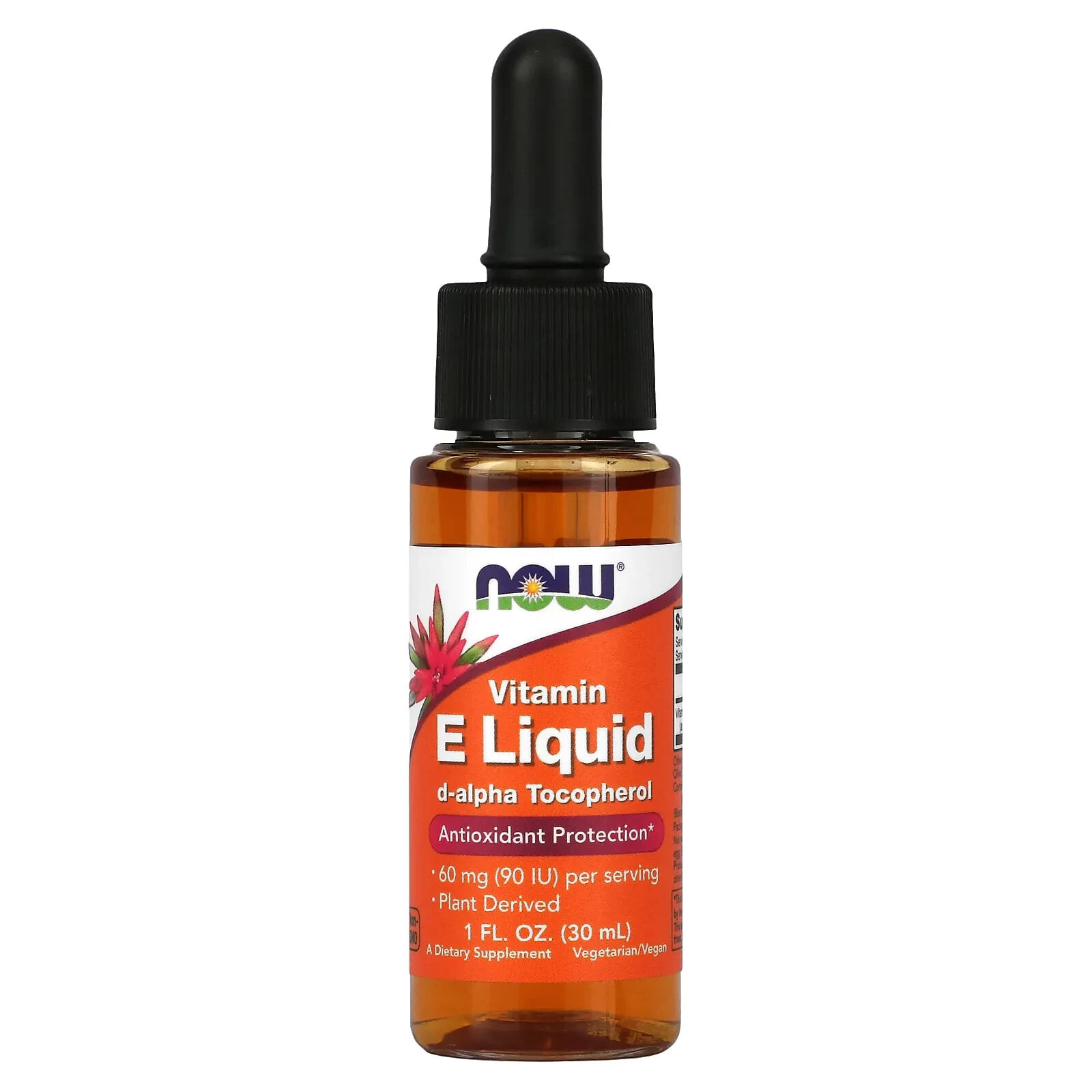 NOW Foods E Liquid Натуральный жидкий витамин Е 30 мл