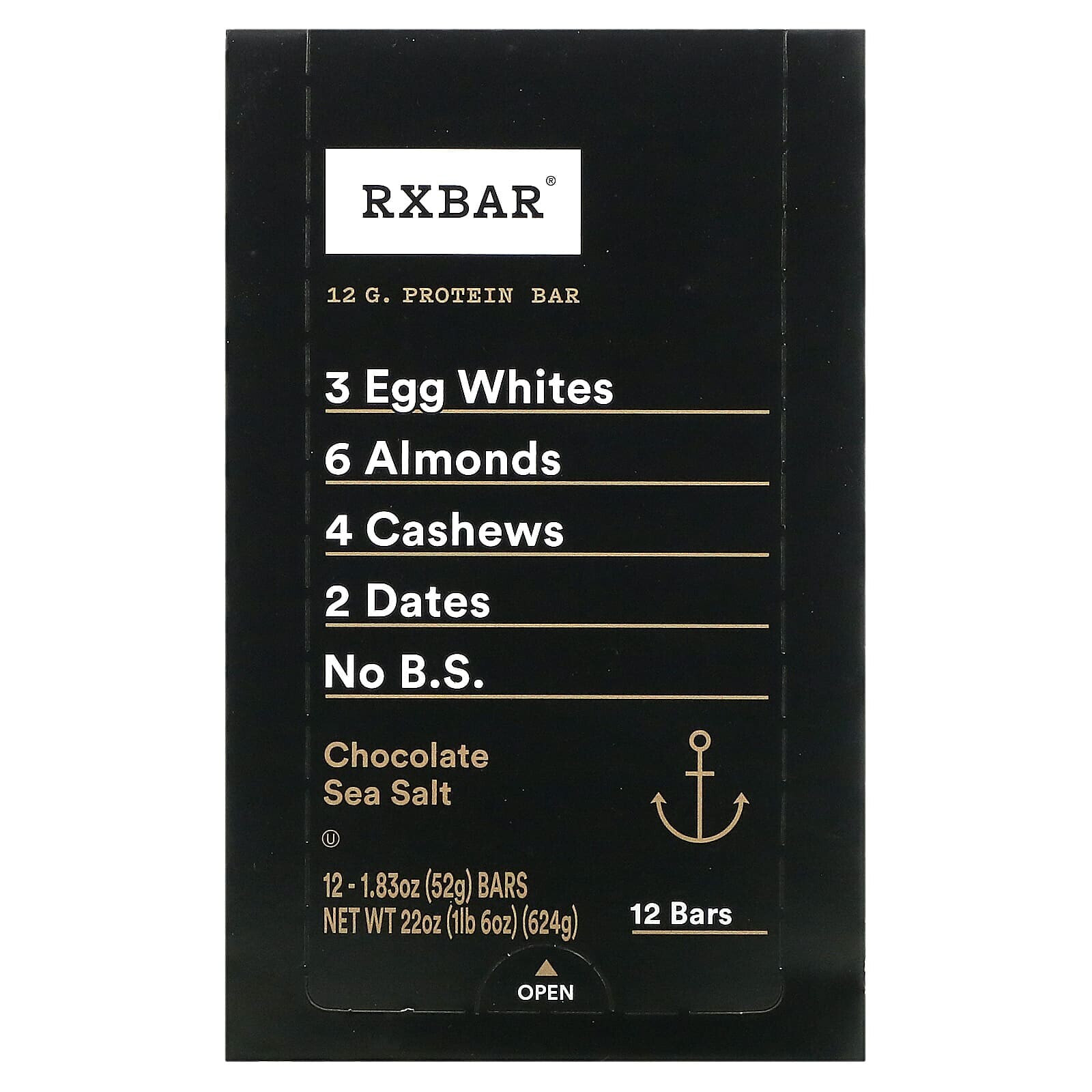 RXBAR, Protein Bar, шоколад с арахисовой пастой, 12 батончиков, 52 г (1,83 унции)