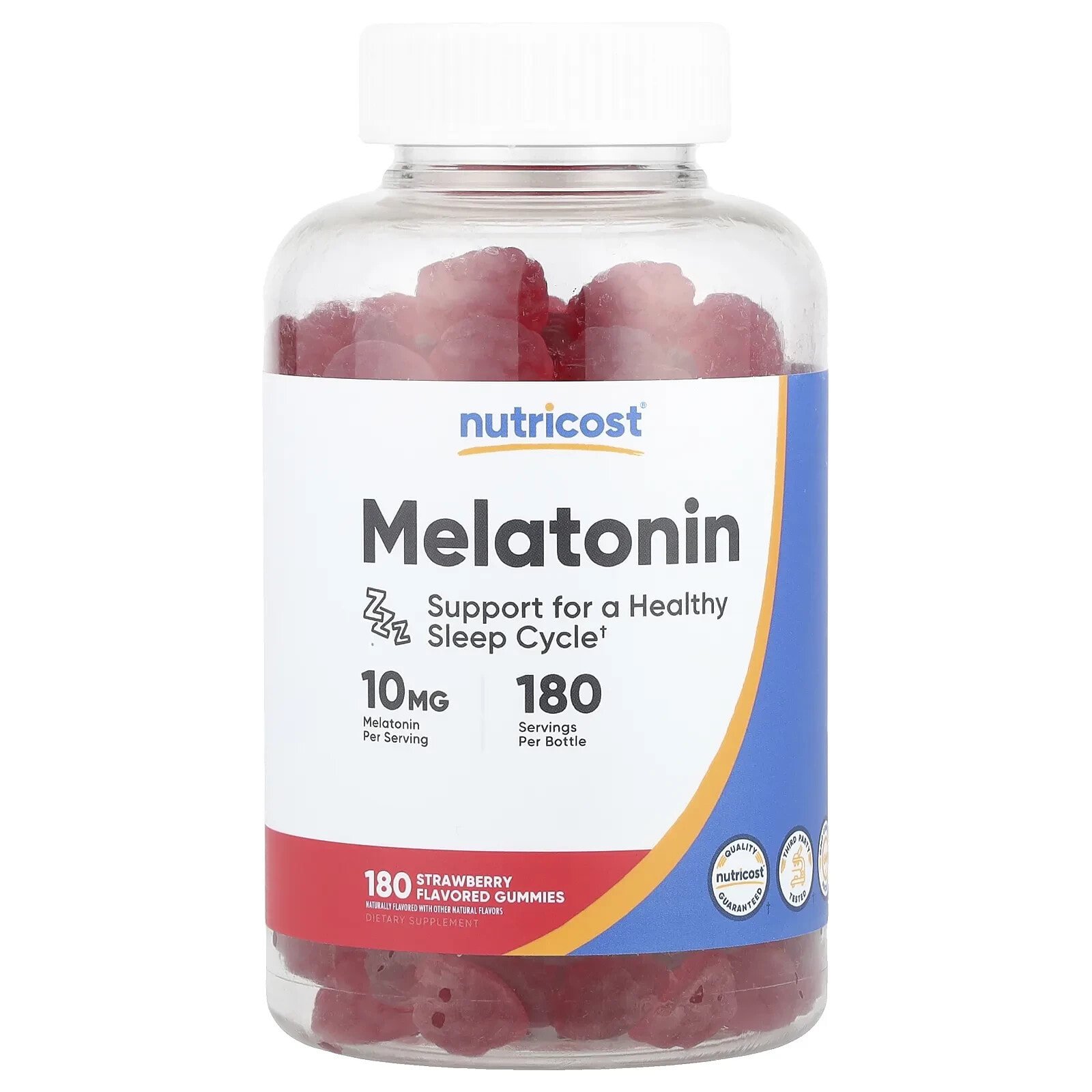 Melatonin Gummies, Strawberry, 10 mg, 180 Gummies