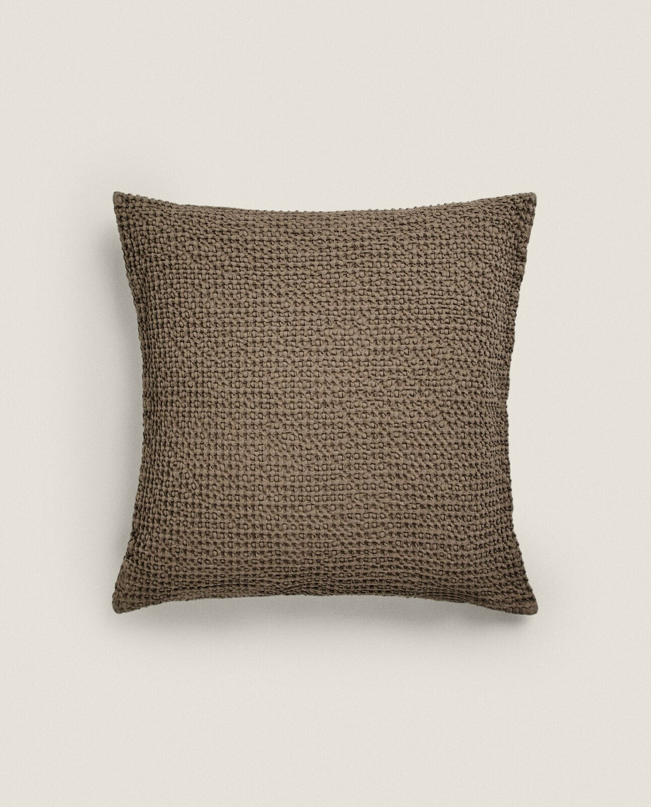 Waffle-knit cushion cover