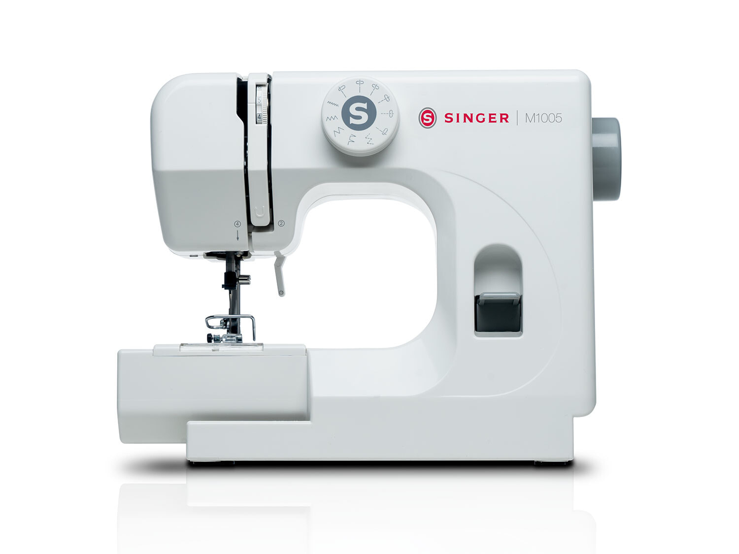 Singer M1005 - White - Semi-automatic sewing machine - Sewing - Lever - Rotary - 4 mm - Electric