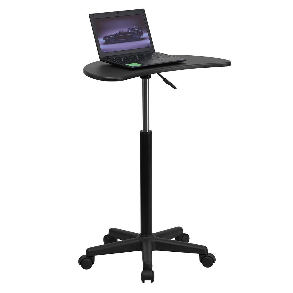 Flash Furniture height Adjustable Mobile Laptop Computer Desk With Black Top